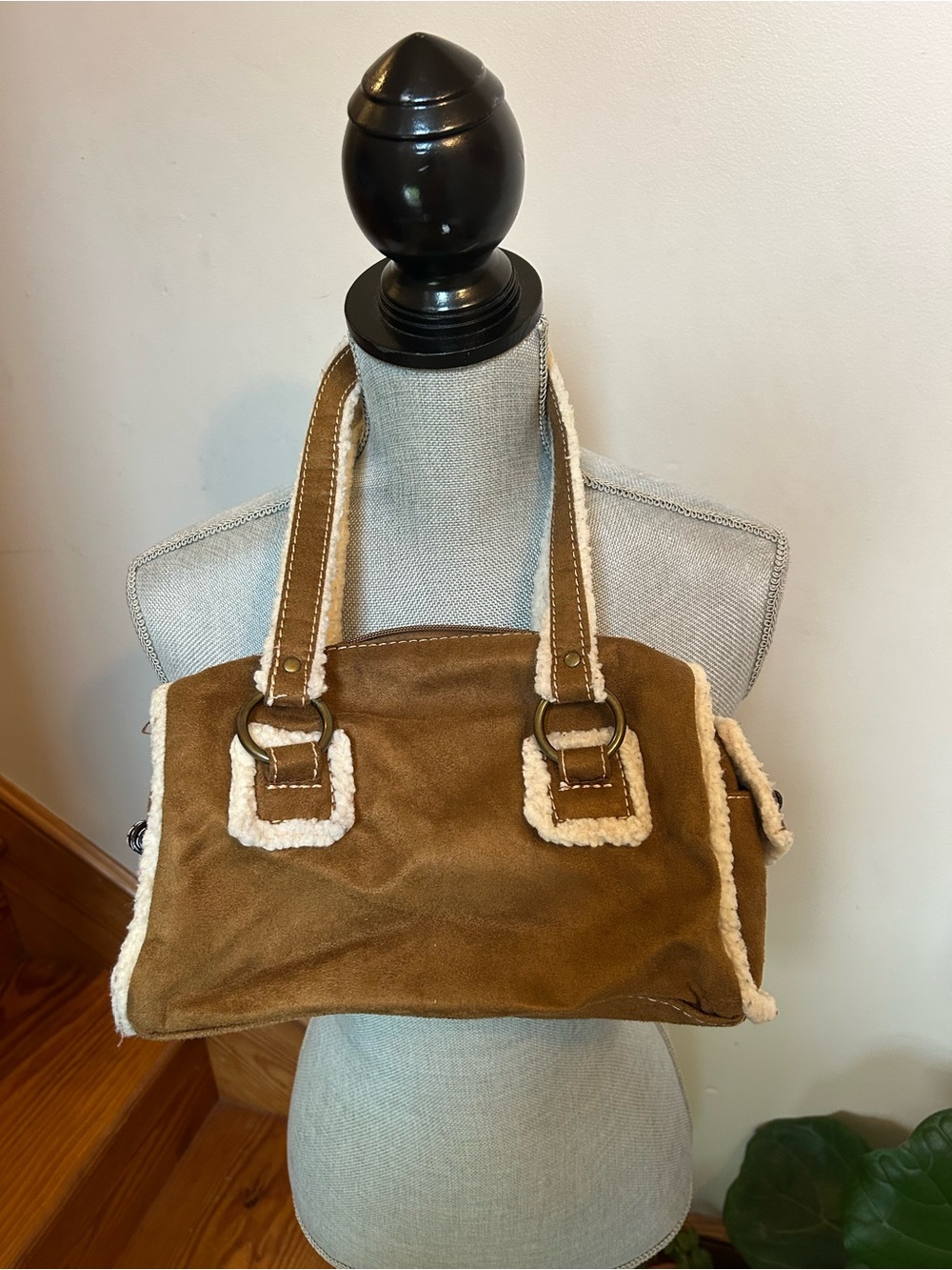 Brown Bath and Body Works Sherpa-Trim Tote Bag
